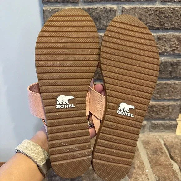 SOREL Ella II Women's 9 Easy Slip On Thong Flip Flop Sandals Peach Pink - Picture 16 of 16